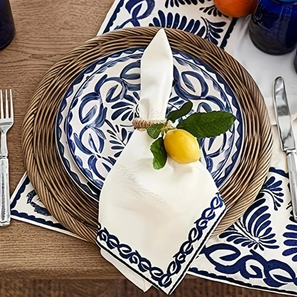 Lemon Napkin Rings with Green Leaves